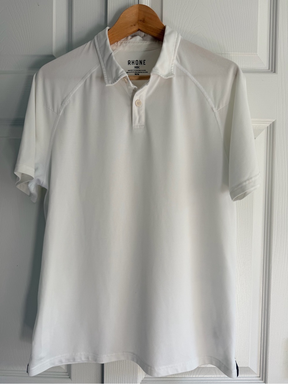 Rhone Delta Pique Polo Men’s Medium White Tencel Stretch Performance Golf